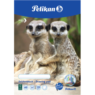 PELIKAN Zeichenblock A3 224840 assoriert, 100gr. 20 Blatt
