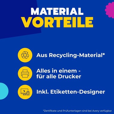 AVERY ZWECKFORM Adressetiketten 99,1x38,1mm LR7163100 recycling 1400 Stück