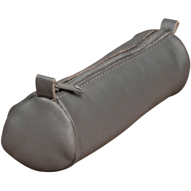 CLAIREFONTAINE Schlamperetui AgeBag 18,5x4cm 77034C grau, rund, Leder