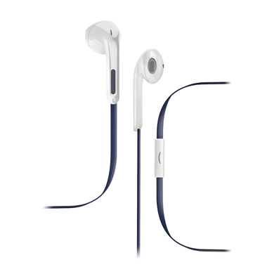 Auricolari stereo semi in-ear con cavo piatto, jack da 3,5mm e microfono integrato, in confezione plastic free