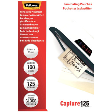 FELLOWES Pelicole per lamin. 65x95mm 5306702 lucido, 125my 100 pezzi