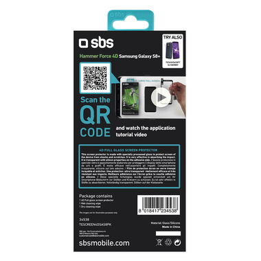 Protection écran en verre 4D pour Samsung Galaxy S8+