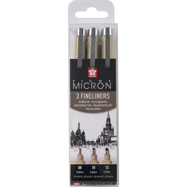 SAKURA Pigma Micron Set POXSDK3A 0,5/0,6/0,7mm 3 pezzi