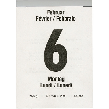 BIELLA Calendrier bloc Nr.5 2027 889005000027U 1A/1P noir/rouge ML 9.8x14.2cm