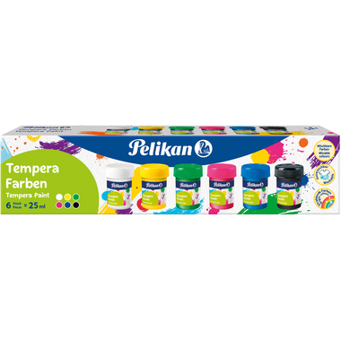PELIKAN Temperafarbe Grundfarben 25ml 804882 6 Farben ass.