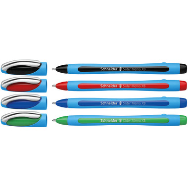 SCHNEIDER Kugelschreiber Slider Memo XB 75020 ass., 4 Stück