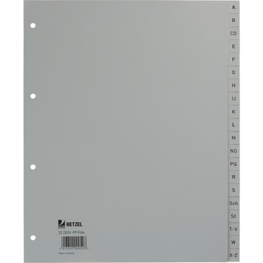 HETZEL Register PP A4+ 25262481 grau A-Z 24-teilig