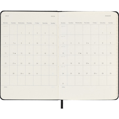 MOLESKINE Calendario settimanale 25/26 8056999275518 18M HC nero 9x14cm