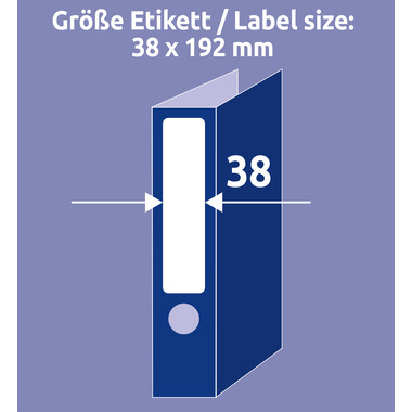 AVERY ZWECKFORM Etiquettes dorsale 38x192mm L4760-25 blanc 210 pcs./25 + 5 flls.