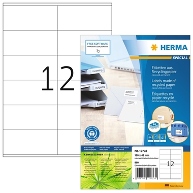 HERMA Etichette 105x48mm 10733 recycling 960 pezzi