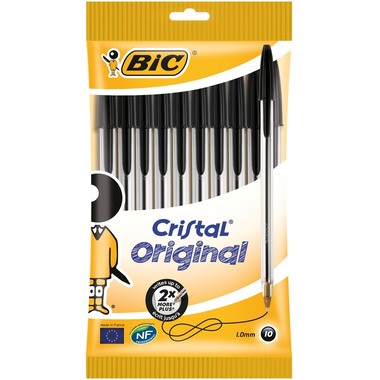 BIC Stylo à bille Cristal 830864 noir, 10 pcs.