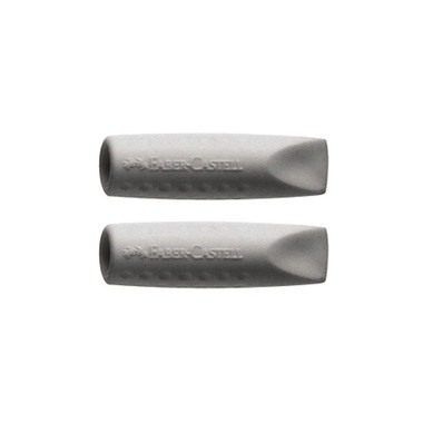 FABER-CASTELL Gomme capuchon GRIP 2001 187000 gris, 10x10x40mm 2 pièces