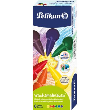 PELIKAN Wachsmalmäuse Falschachtel 804073 6 Stück ass.