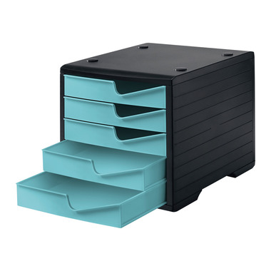 STYRO Styroswingbox 275-8430.529 schwarz/aqua 5 Schubladen