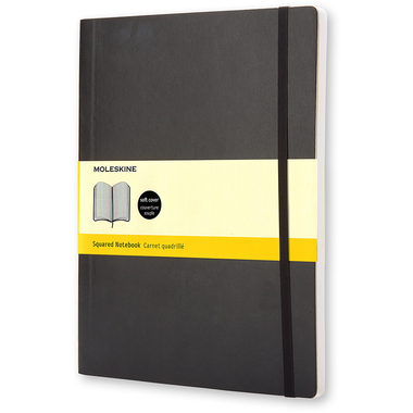 MOLESKINE Carnet Soft XL 724-7 quadrillé noir