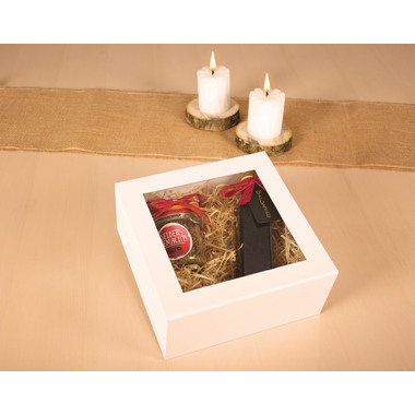 ELCO Box Regalo con grande finestra 82115.10 bianco, 22x22x10cm 5 pezzi