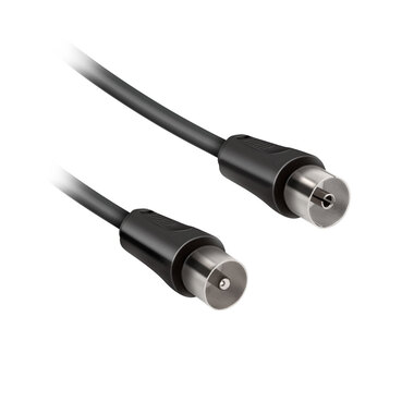 Câble d'antenne coaxial mâle / femelle, couleur noir, longueur 1,8 m