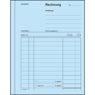 FAVORIT Blocco formulario fattura A6 9201 OK carta autocopiante 50x2 fogli