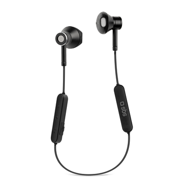 Auricolari stereo semi in-ear con tecnologia wireless V5.0, chiusura magnetica, microfono integrato, controller tasti, 2 gommini con archetto inclusi