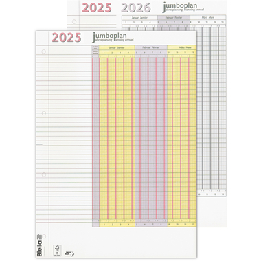 BIELLA Wandplaner Jumbo 2 Stk. 2025 876418000025U 1A/1P bianco 64.5x29.7cm
