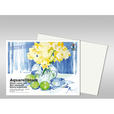 URSUS Papier aquarelle 18x24cm 9310000 200g, blanc 10 feuilles