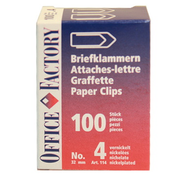 SMART OFFICE Büroklammern Gr.4 114 vernickelt, 32mm 100 Stk.
