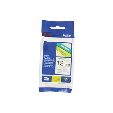 PTOUCH Nastro, plastific. nero / bianco TZe - 231 PT - 1280VP 12 mm
