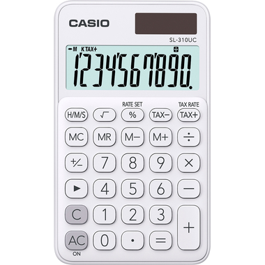CASIO Calculatrice SL310UCWE 10 chiffres blanc