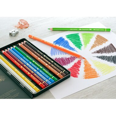 FABER-CASTELL Farbstift Polychromos 110012 12er Metalletui