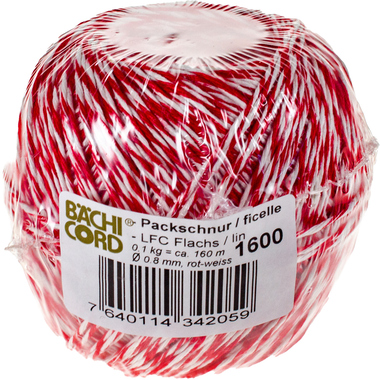 BAECHI Ficelle d'emball. rouge/blanc 541016051 160m 0,8mm