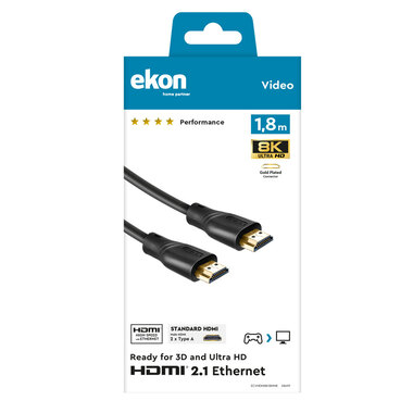 Câble ferrite HDMI Type A pour résolution 8K Ultra HD | Ekon