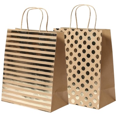 I AM CREATIVE Sacs papier, 4 pcs 4088.05 brun/doré, 25.4x30x12.7cm