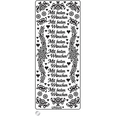 URSUS Creative Sticker 59110007 Mit besten Wünschen argent