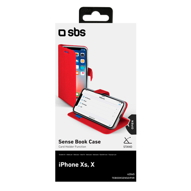 Red book-style case with credit card slot and stand function for iPhone XS/X Sheetlet with 10 stamps of CHF 1.00, gummed, cancelled