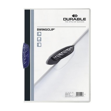 DURABLE Classeur à pince SWINGCLIP 226007 pour 30 feuilles A4 bleu foncé