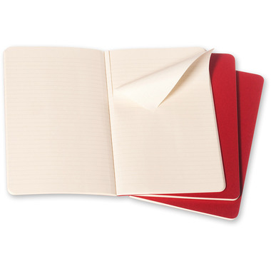 MOLESKINE Notizheft Cahier A6 095-6 liniert, rot 3 Stück