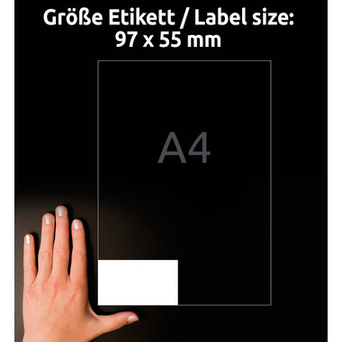 AVERY ZWECKFORM Etiketten 97x55mm 3679 weiss 1000 Stk./100 Blatt