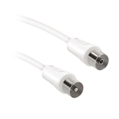 Cavo antenna coassiale maschio / femmina, colore bianco, lungo 1,8 m
