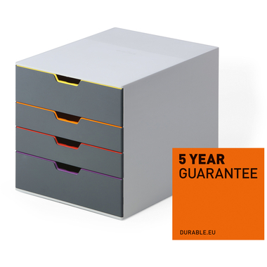 DURABLE Schubladenbox Varicolor 4 760427 grau/bunt 4 Schubl.