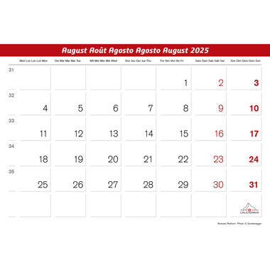 CALENDARIA Bildkalender 2025 783036204338 Berner Oberland ML 31.5x23cm