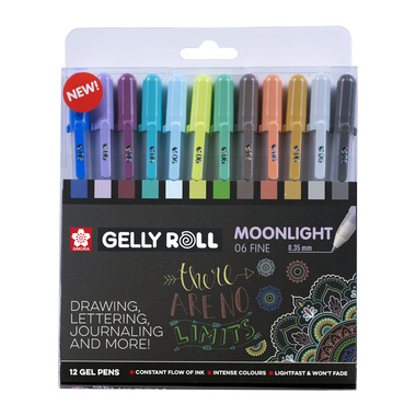 SAKURA Gelly Roll 06 Fine 0.35mm POXPGBMOO12A Moonlight, Cosmos 12 pezzi