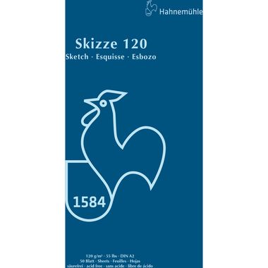 HAHNEMÜHLE Skizzenblock 120 A2 60127428 weiss, 120g 50 Blatt