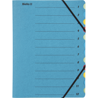BIELLA Dossier à compartiments A4 32841205U Carton bleu 12 pcs.
