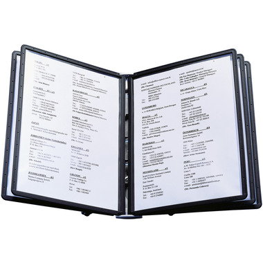 DURABLE Sichttafelsystem SHERPA Soho 554001 schwarz mit 5 Sichttafeln A4