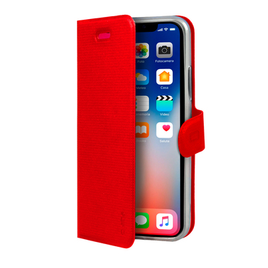 Red book-style case with credit card slot and stand function for iPhone XS/X Sheetlet with 10 stamps of CHF 1.00, gummed, cancelled