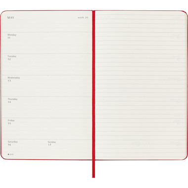 MOLESKINE Agenda settimanale note 25/26 8056999275402 18M foderato HC rosso 13x21cm