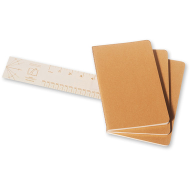 MOLESKINE Quaderno Cahier A5 704987 rigato, natur 3 pezzi