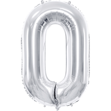 PARTYDECO Ballon en plastique no. 0 86cm FB1M-0-018 argent