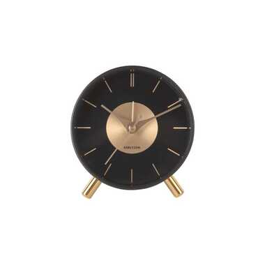 KARLSSON Klassischer Wecker Gold Disc Gold/Schwarz