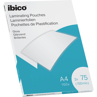 IBICO Pochettes à plastifier A4 627316 brillant, 75my 100 pcs.